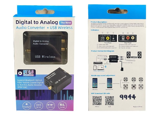 &+  CONVERTIDOR OPTICO DIGITAL A ANALOGO WIRELESS